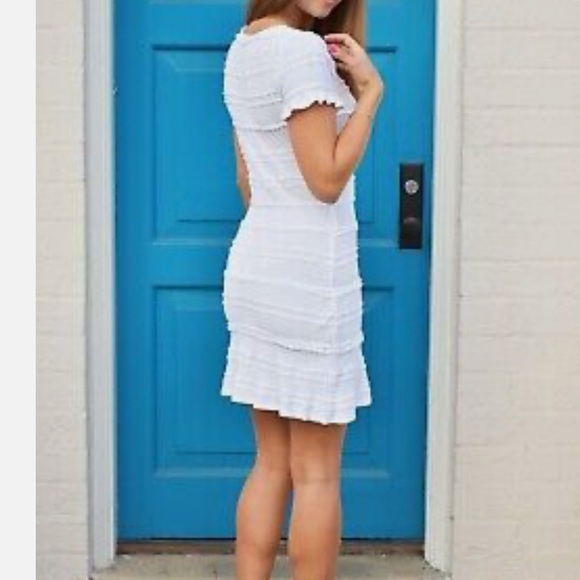 BCBG White Libby Striped Jacquard Mini Dress. NWT NEVER WORN - Picture 2 of 5